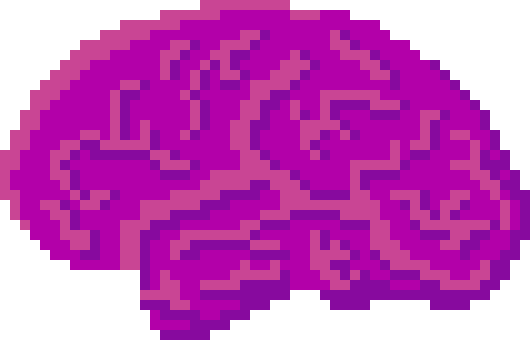 Pixel art of a brain